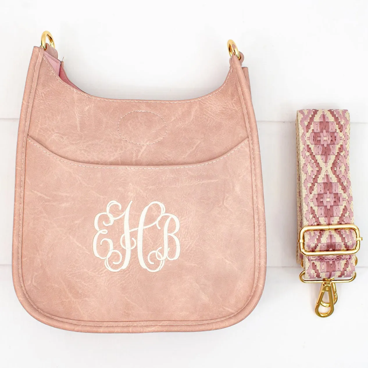 Mini Guitar Strap Purse - Mini Faux Leather Messenger - Monogrammable Cross Body Purse - 5 Colors