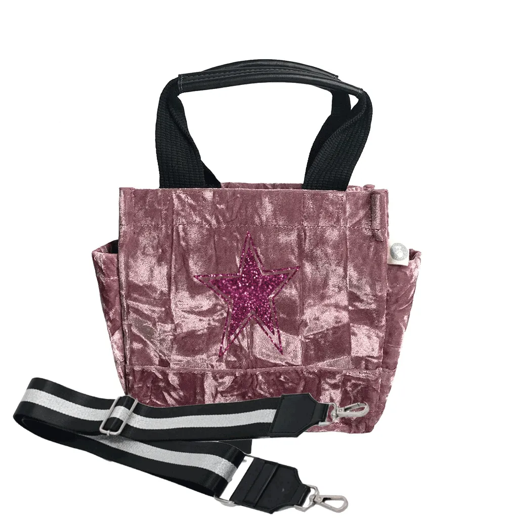 Mini Luxe North South: Petal Pink Crushed Velvet
