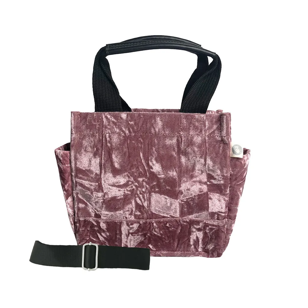 Mini Luxe North South: Petal Pink Crushed Velvet