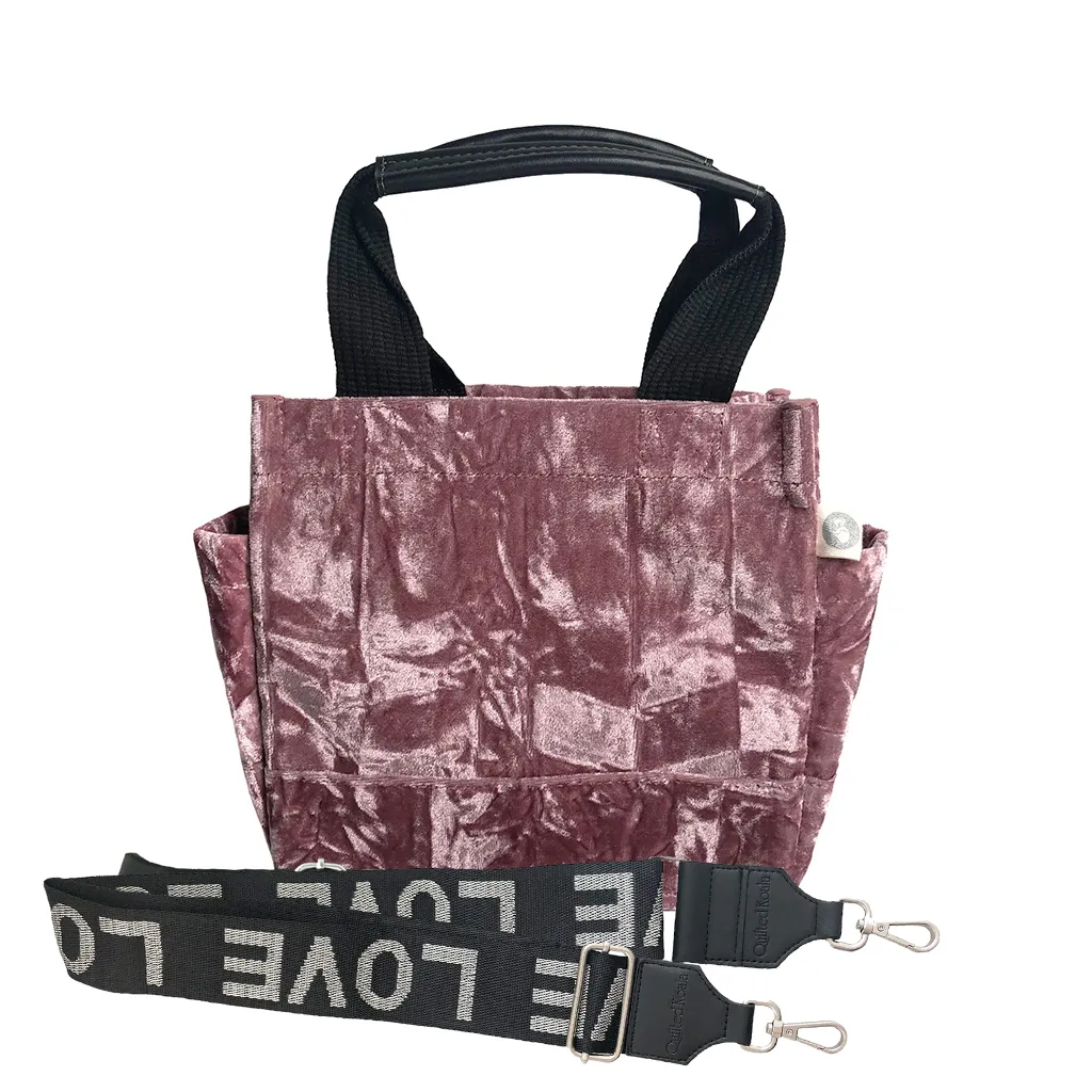 Mini Luxe North South: Petal Pink Crushed Velvet