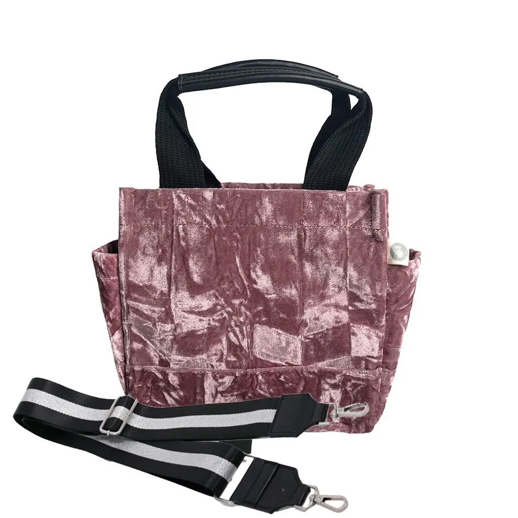 Mini Luxe North South: Petal Pink Crushed Velvet