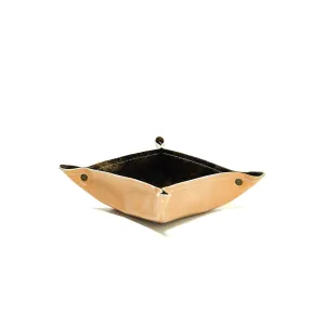 Mini Tray - Glossed Cream Leather w/ Brindle