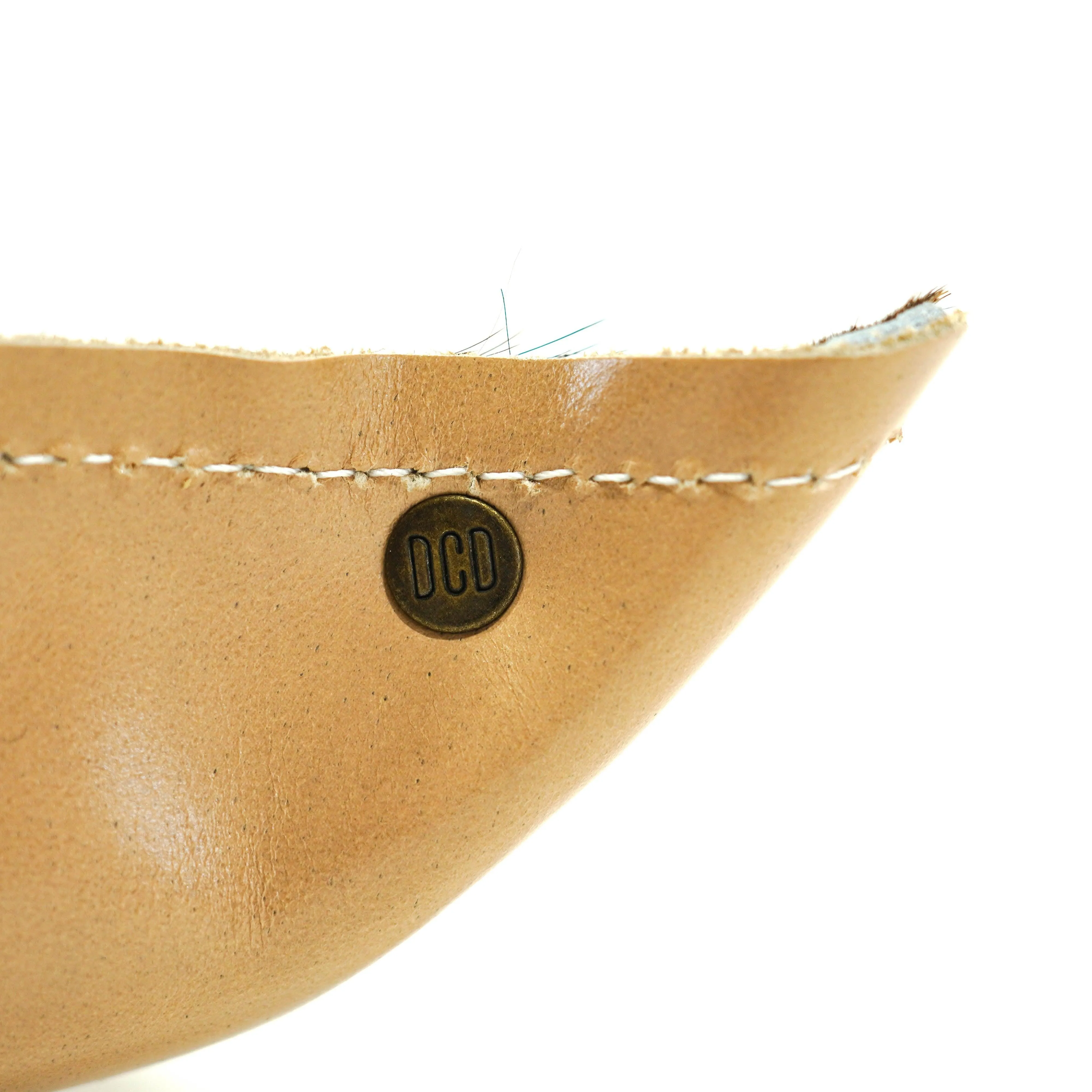 Mini Tray - Glossed Cream Leather w/ Brindle