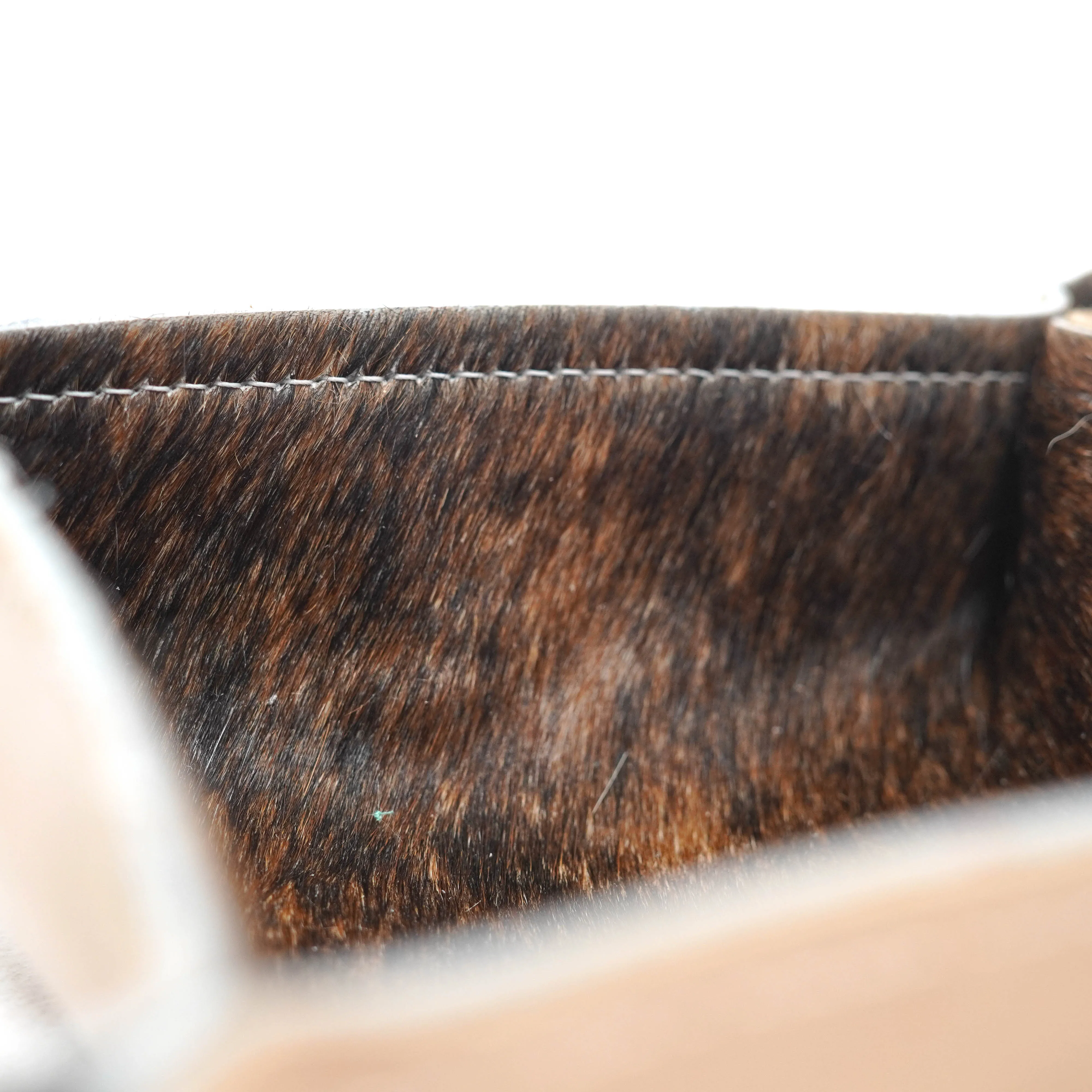 Mini Tray - Glossed Cream Leather w/ Brindle