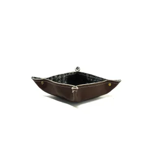 Mini Tray - Pebbled Chocolate Leather w/ Salt N' Pepper