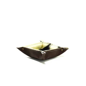 Mini Tray - Pebbled Chocolate Leather w/ Tricolor
