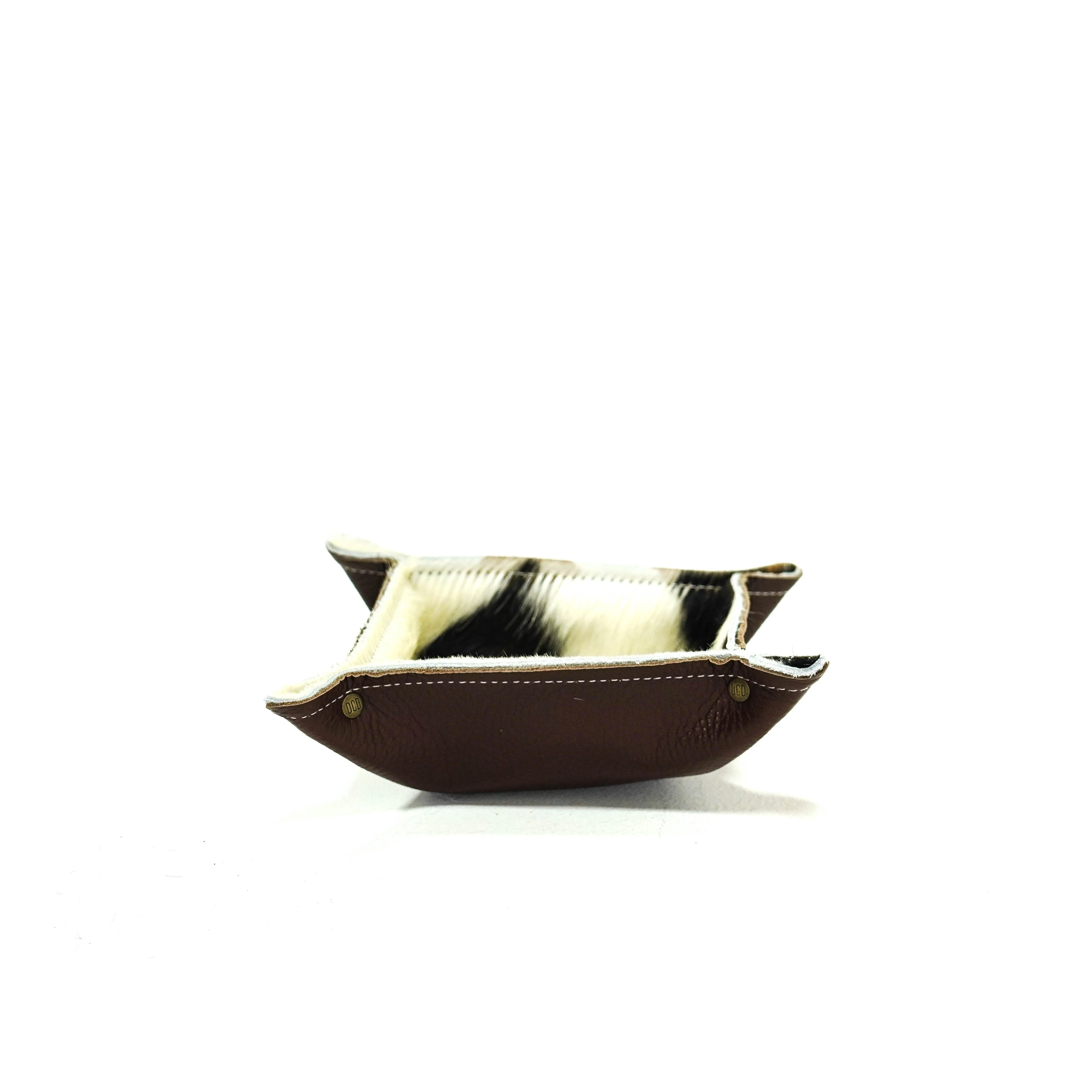 Mini Tray - Pebbled Chocolate Leather w/ Tricolor