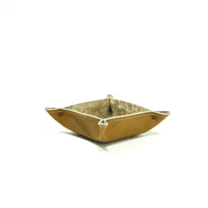 Mini Tray - Pebbled Dulce de Leche Leather w/ Light Brindle