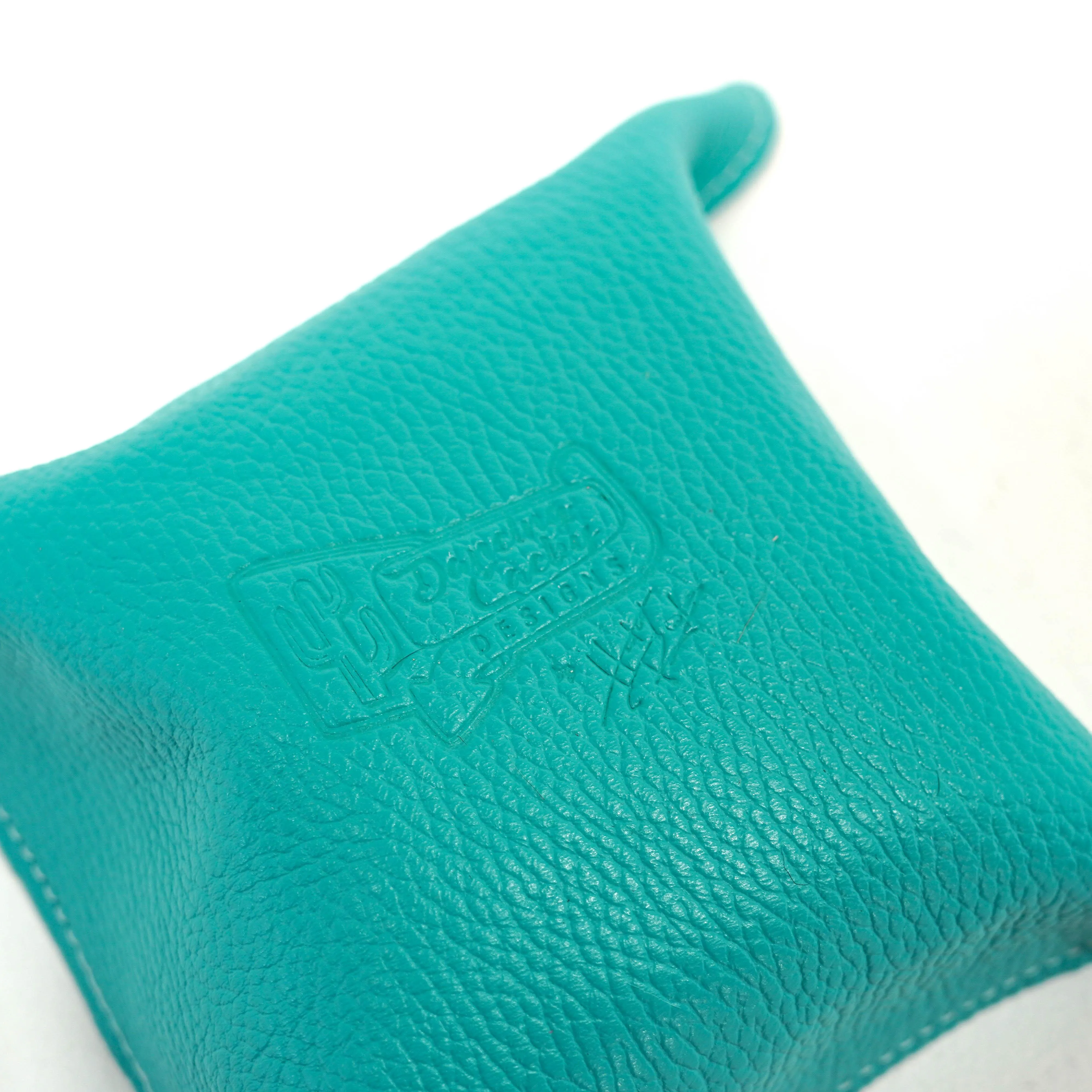 Mini Tray - Pebbled Turquoise Leather w/ Mermaid Tortoise