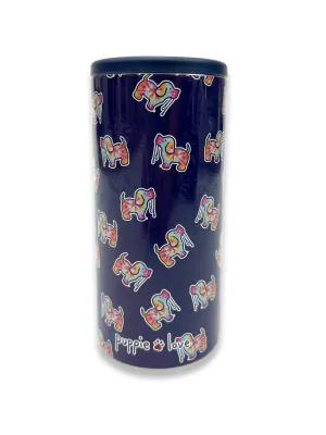 NAVY TIE DYE PUP SLIM CAN COOLER