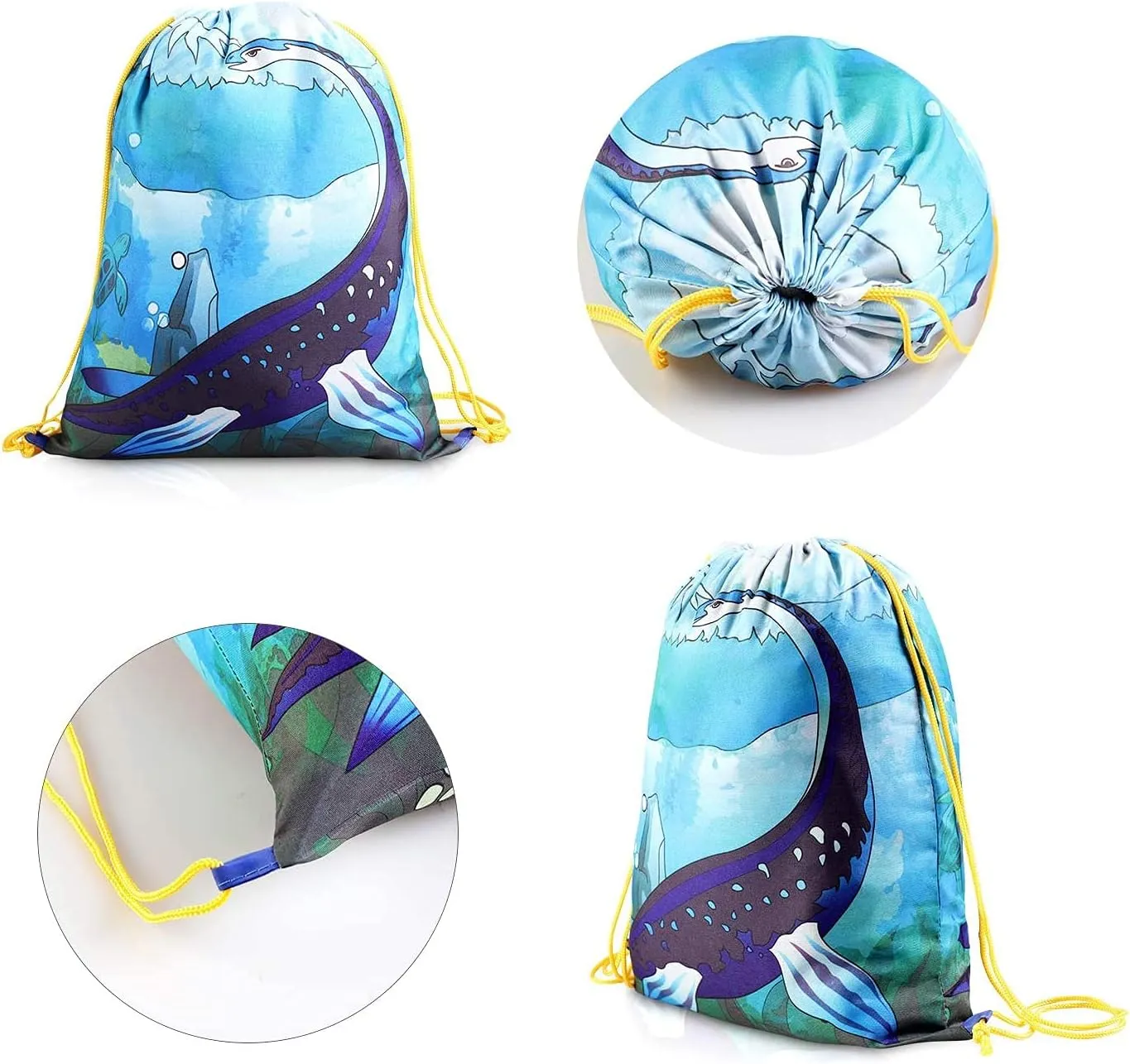 NEW 12 PCS Kids Dinosaur Party Favor Bags for Birthday Party Gift Package, Animal Drawstring Bag Cartoon Dinosaur Birthday Treat Bags, Dinosaur Goody Bag Gift Pouch for Kids Boys and Girls Party