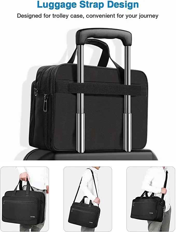 New HOMIEE 17 17.3 Inch Laptop Briefcase, Laptop Case Bag with Organizer, Expandable 3 Way Large Shoulder Bag Duffel Bag for Men/Women, Water Resistant Messenger Bag for Travel/Business/School