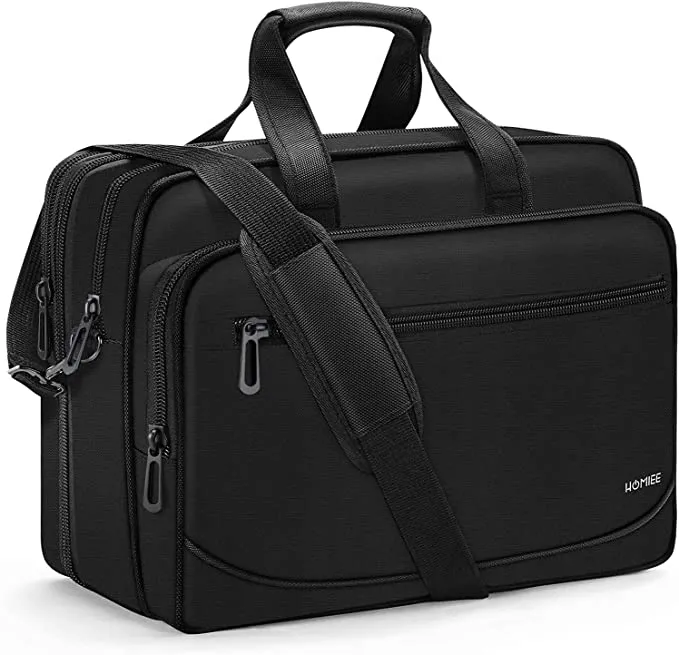 New HOMIEE 17 17.3 Inch Laptop Briefcase, Laptop Case Bag with Organizer, Expandable 3 Way Large Shoulder Bag Duffel Bag for Men/Women, Water Resistant Messenger Bag for Travel/Business/School