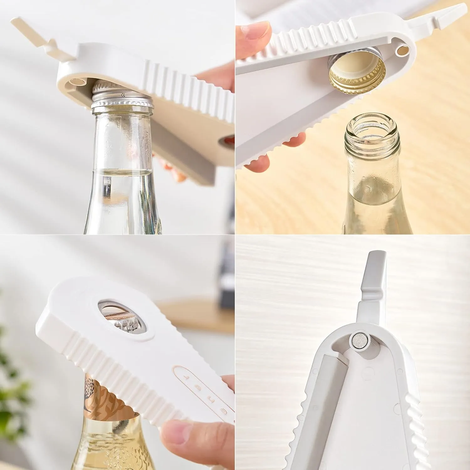 NEW JANKOW Jar Opener, Multi-Function Beer Bottle Opener, Jar Opener for Seniors with Arthritis 6-in-1 Functional Jar Opener Gripper, Bottle Opener