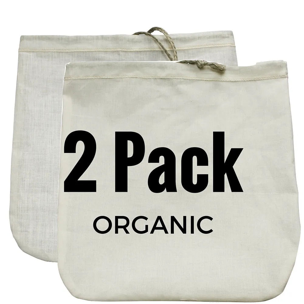 Nut Milk Bags (Organic Hemp   Organic Cotton) 12" x 12"