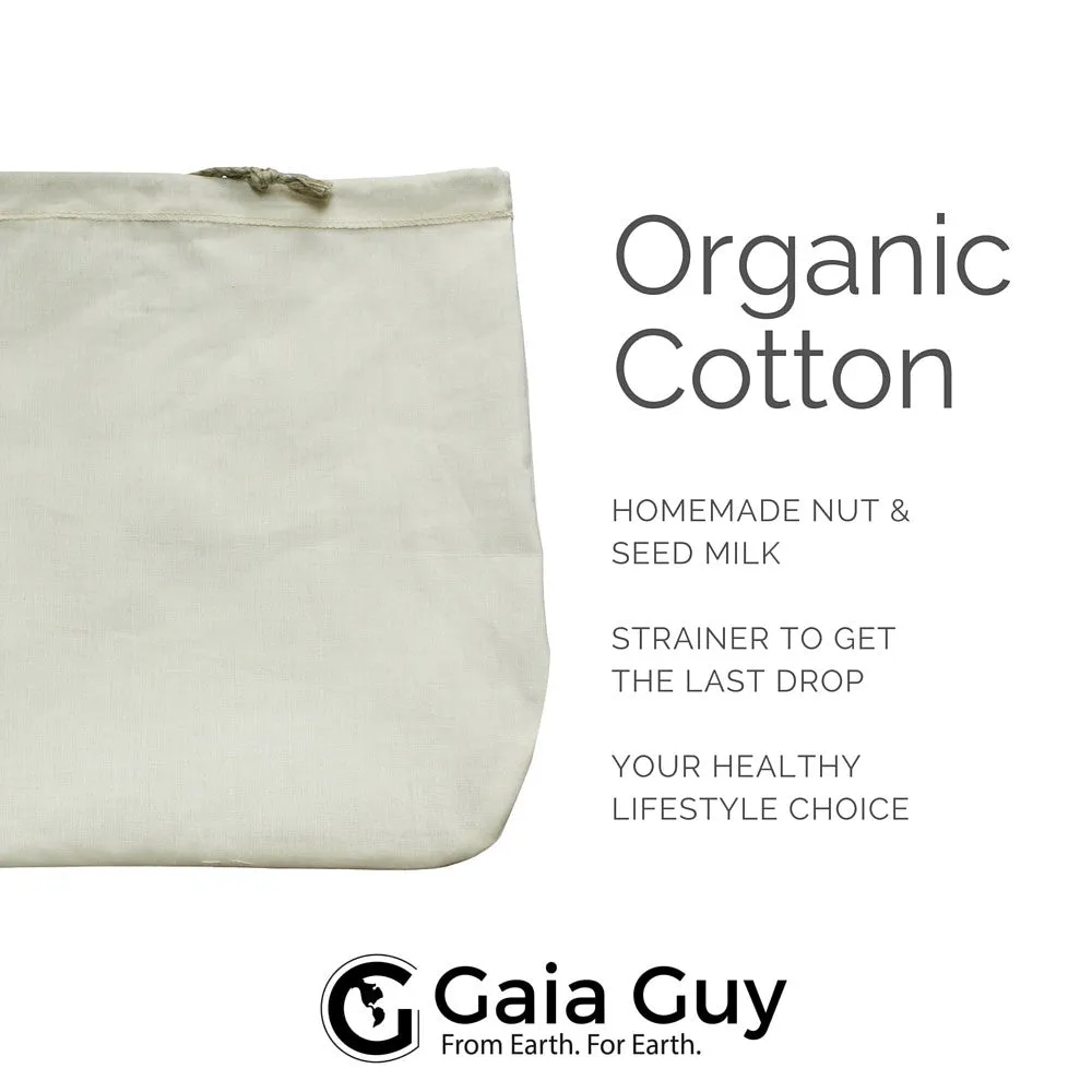 Nut Milk Bags (Organic Hemp   Organic Cotton) 12" x 12"