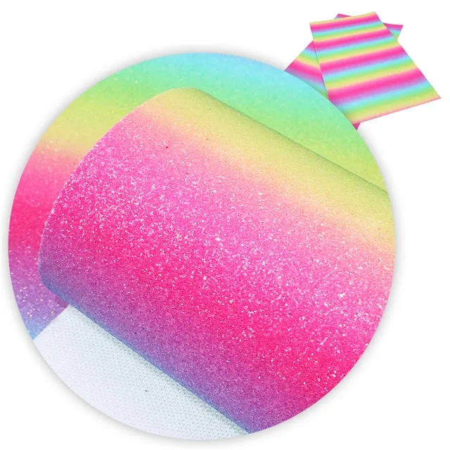 Pastel Rainbow  ~ FINE GLITTER ~ Pink Purple Blue Green Yellow Faux Bow Leather