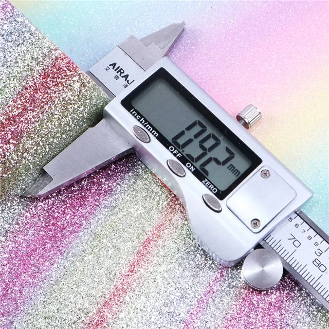 Pastel Rainbow  ~ FINE GLITTER ~ Pink Purple Blue Green Yellow Faux Bow Leather