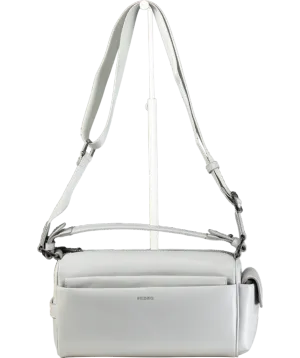 Pedro Grey Leather Messenger Bag One Size