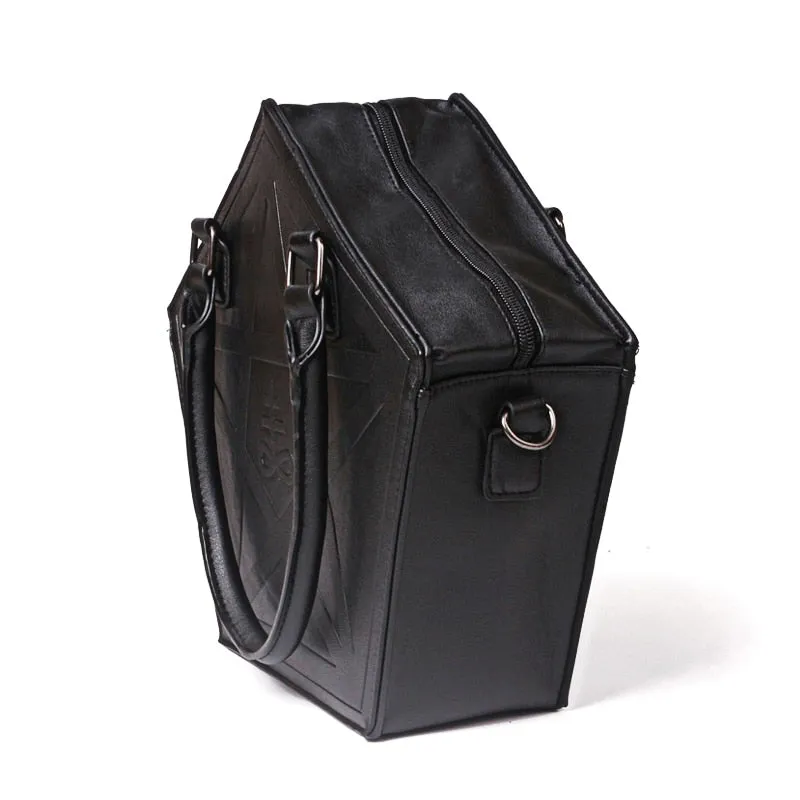 Pentagram shaped Shoulder Handbag with Chain and Pentagram pattern