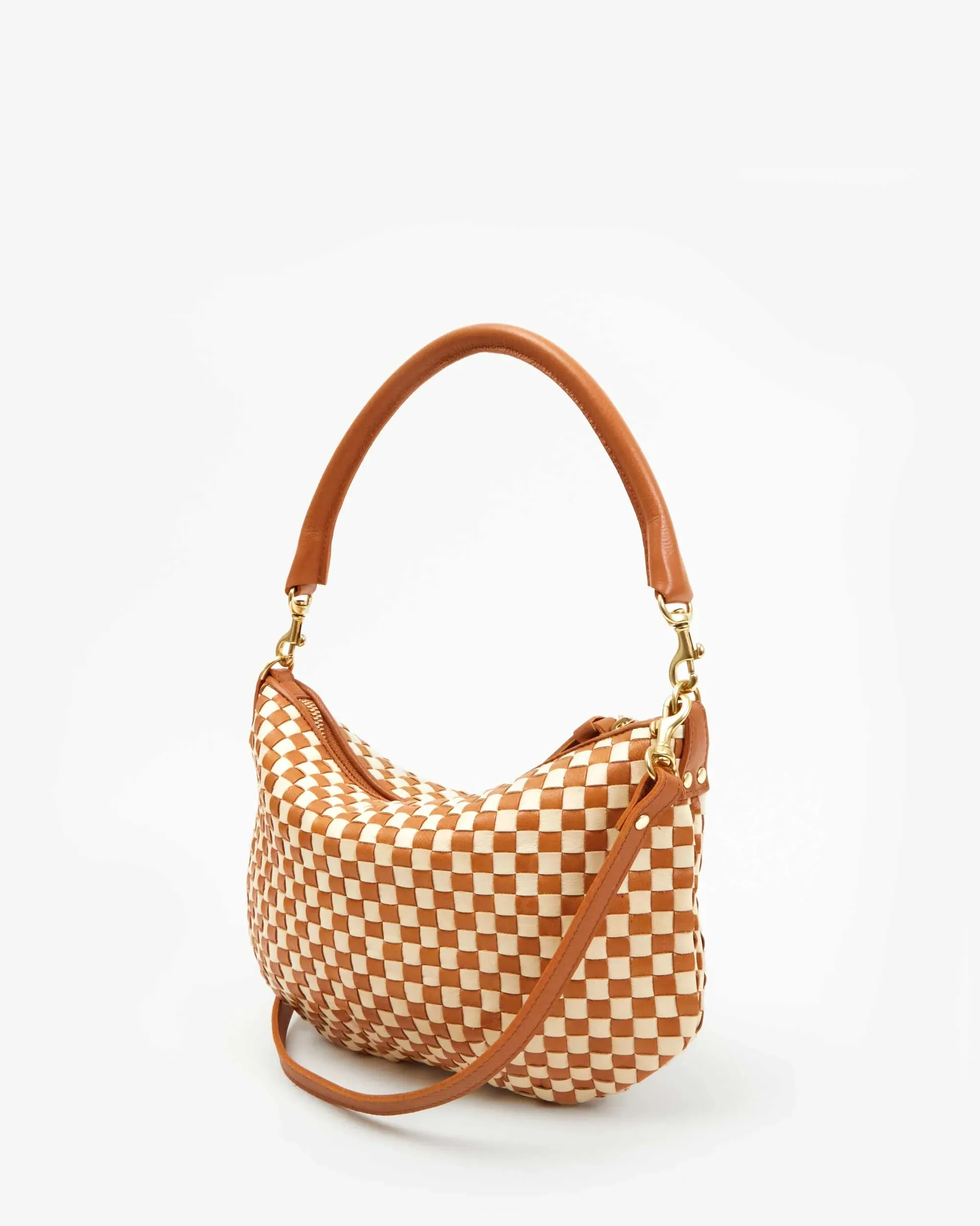 Petit Moyen Bag in Natural & Cream Woven Checker