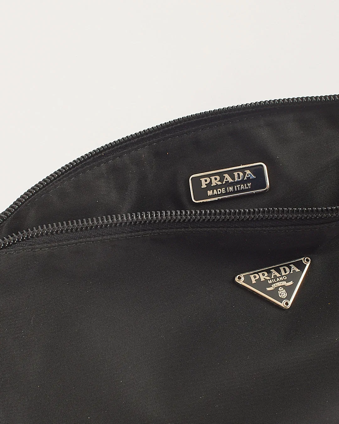Prada Black Nylon Tessuto Baguette Shoulder Bag