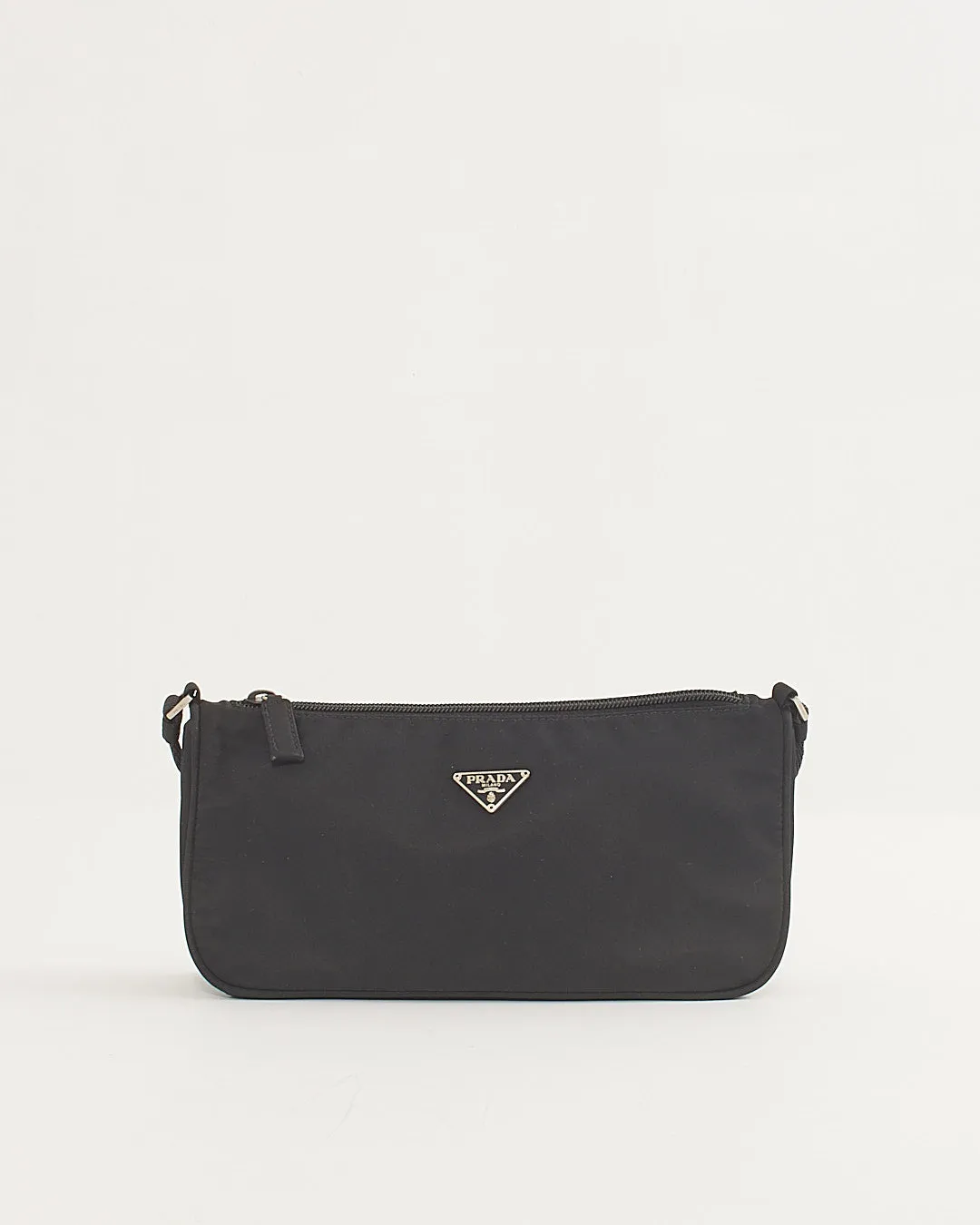 Prada Black Nylon Tessuto Baguette Shoulder Bag
