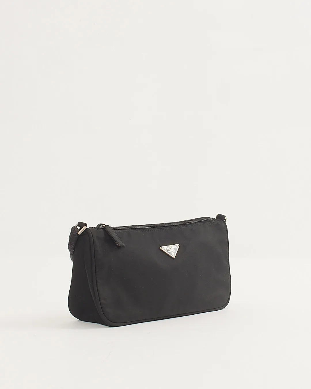 Prada Black Nylon Tessuto Baguette Shoulder Bag