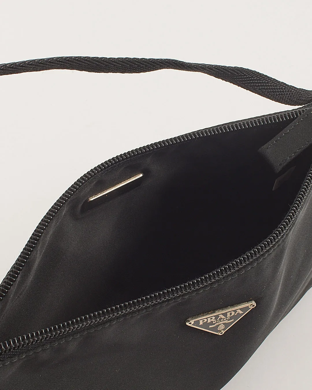 Prada Black Nylon Tessuto Baguette Shoulder Bag
