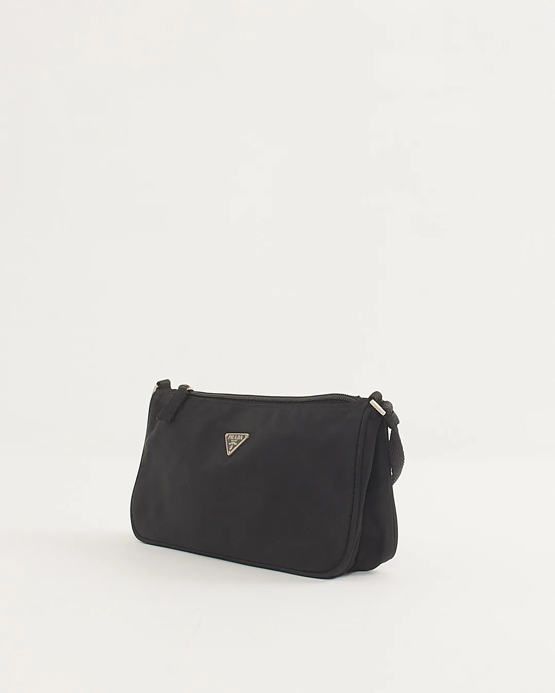 Prada Black Nylon Tessuto Baguette Shoulder Bag