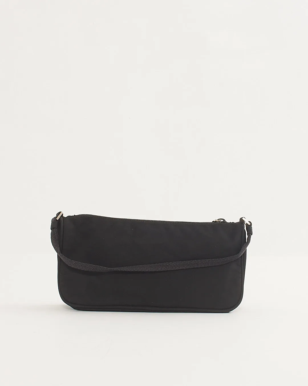 Prada Black Nylon Tessuto Baguette Shoulder Bag