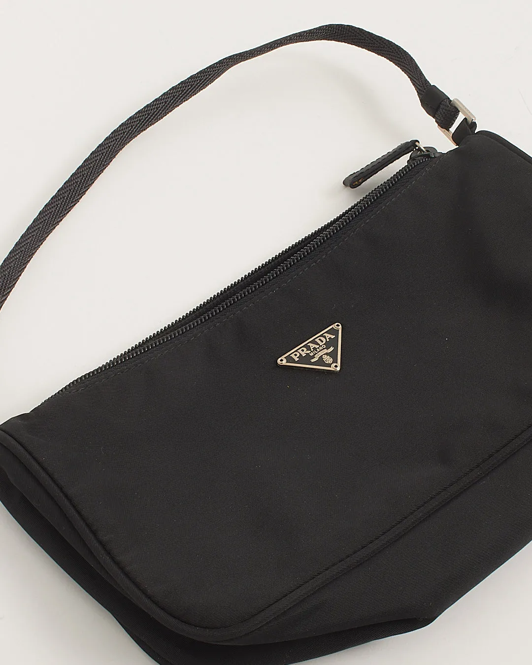 Prada Black Nylon Tessuto Baguette Shoulder Bag