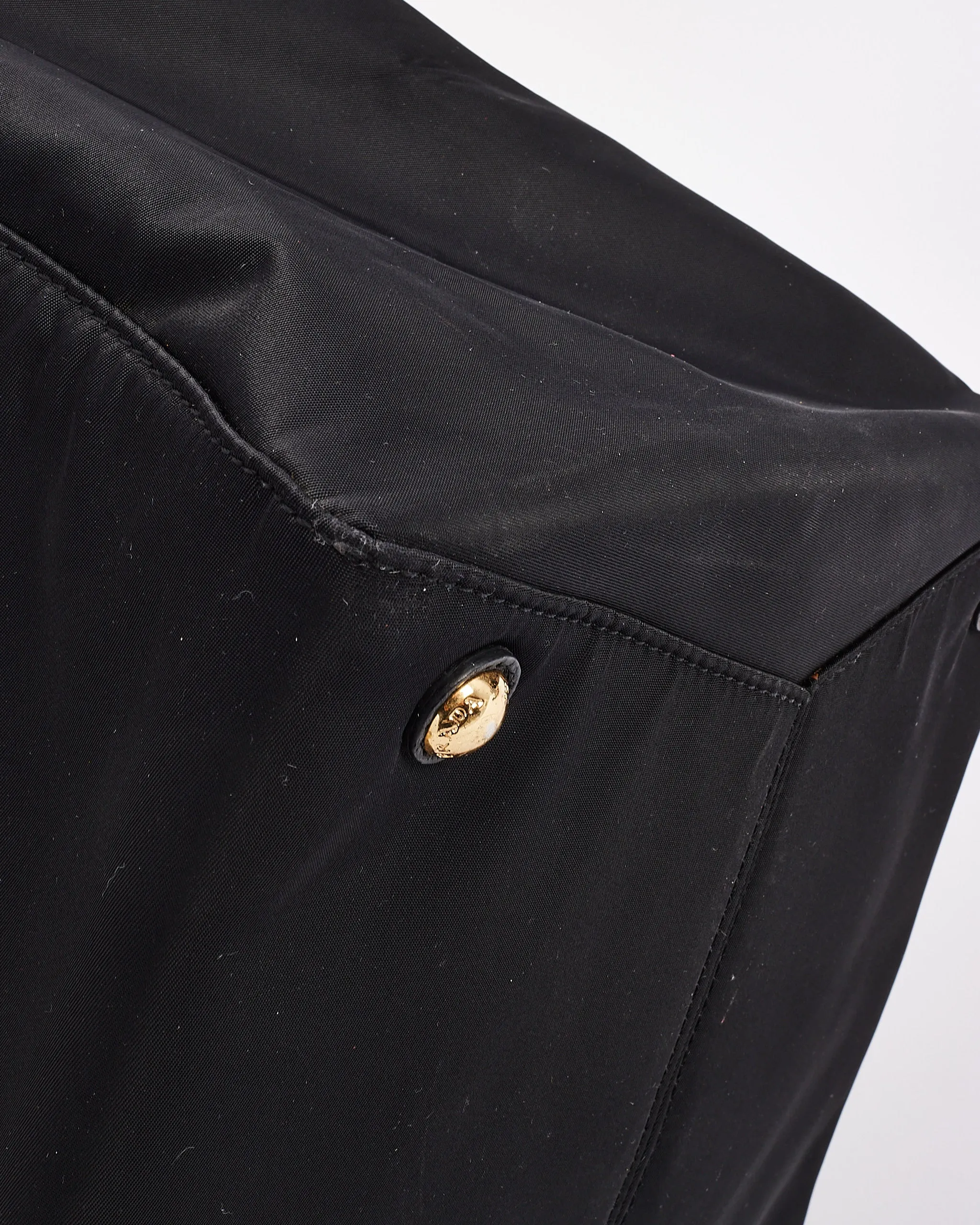 Prada Black Nylon Tessuto Logo Tote Bag