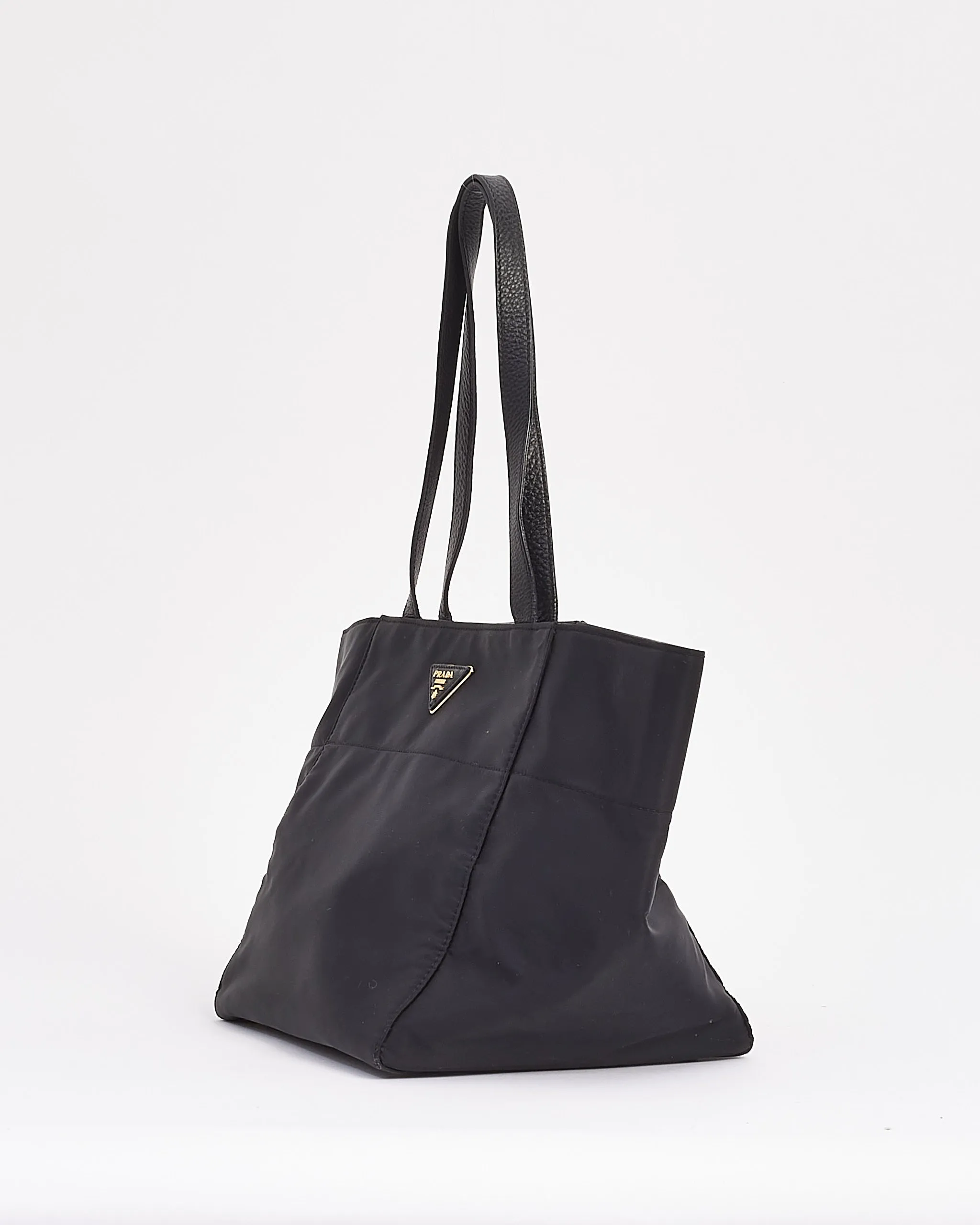 Prada Black Nylon Tessuto Logo Tote Bag