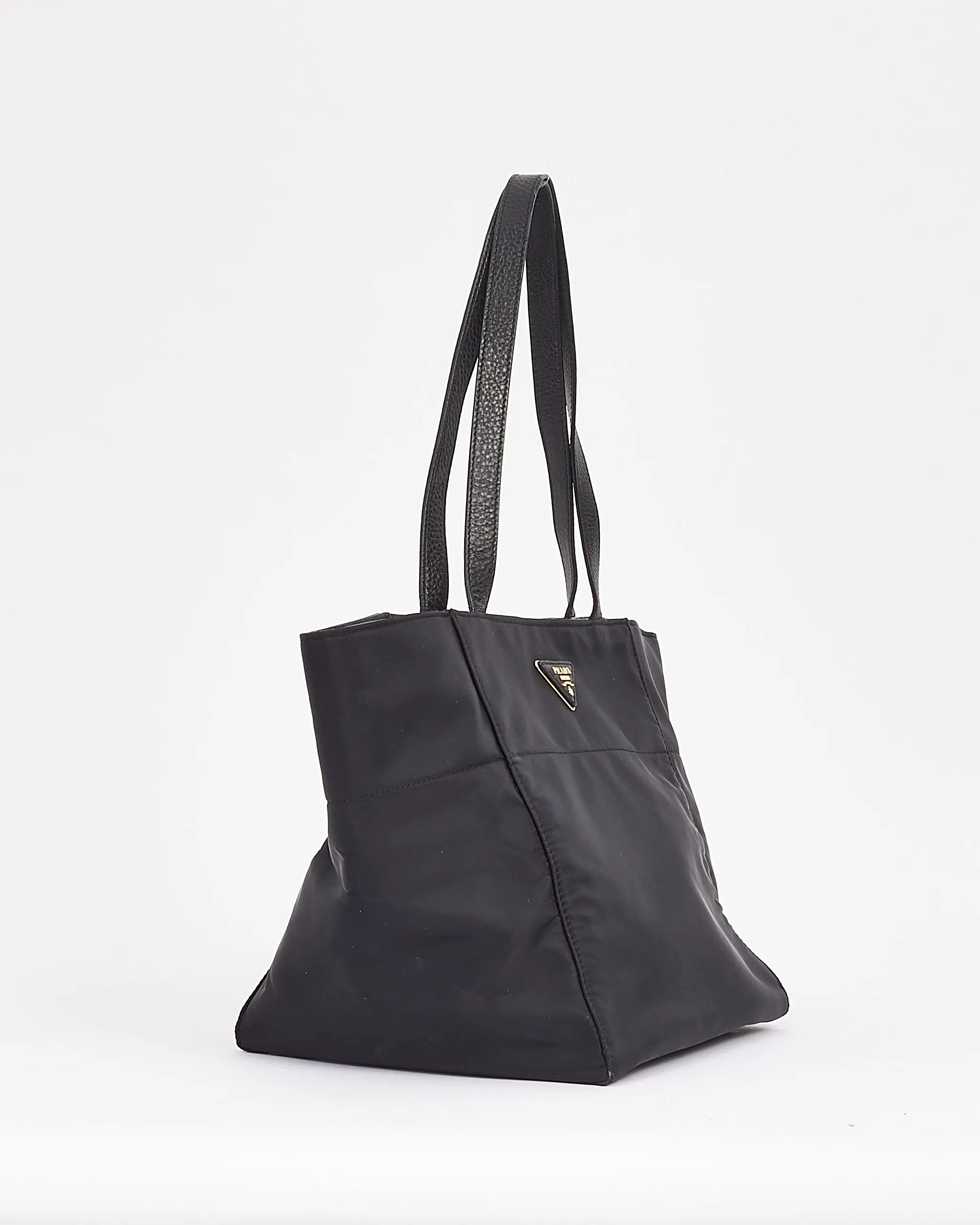 Prada Black Nylon Tessuto Logo Tote Bag