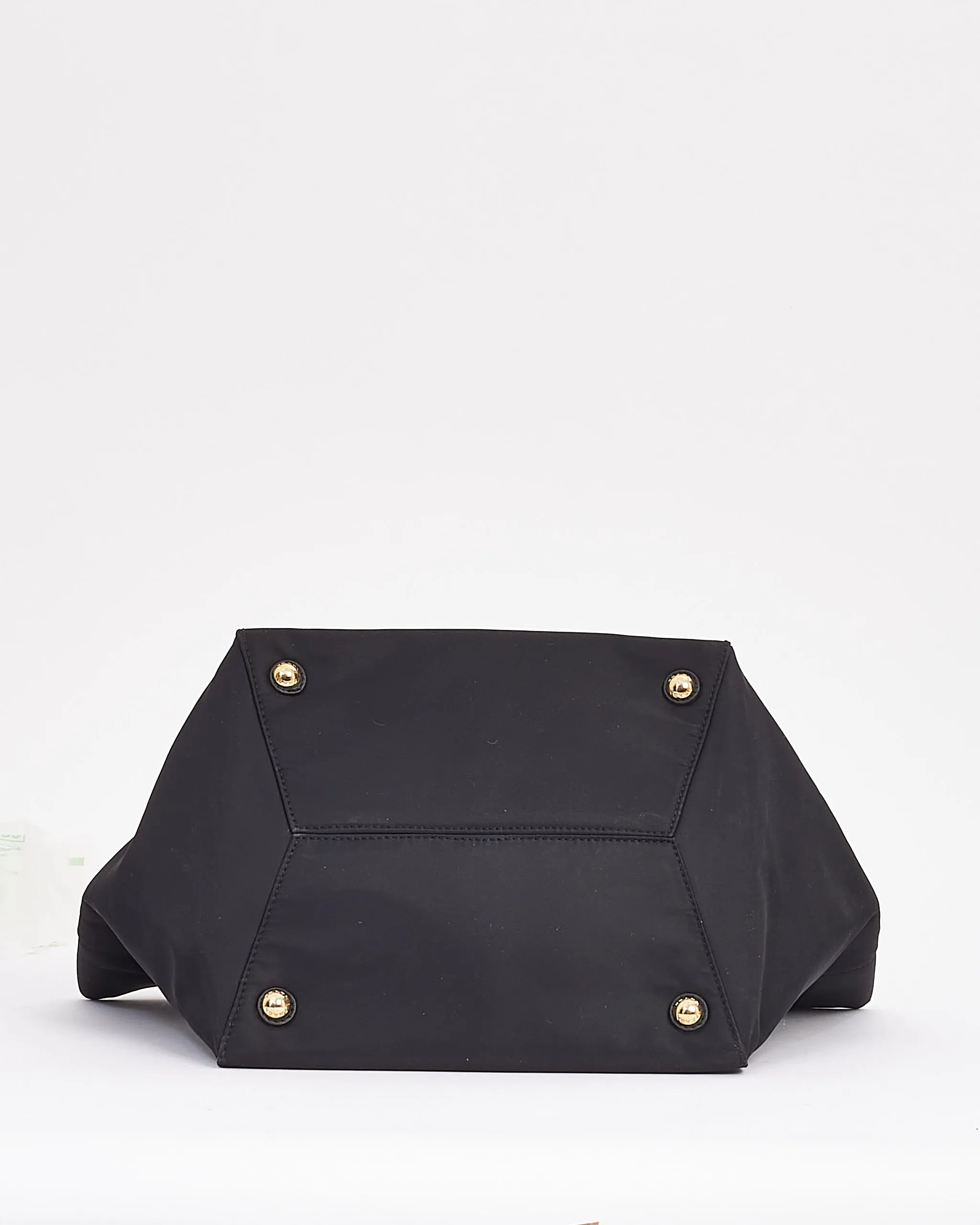 Prada Black Nylon Tessuto Logo Tote Bag