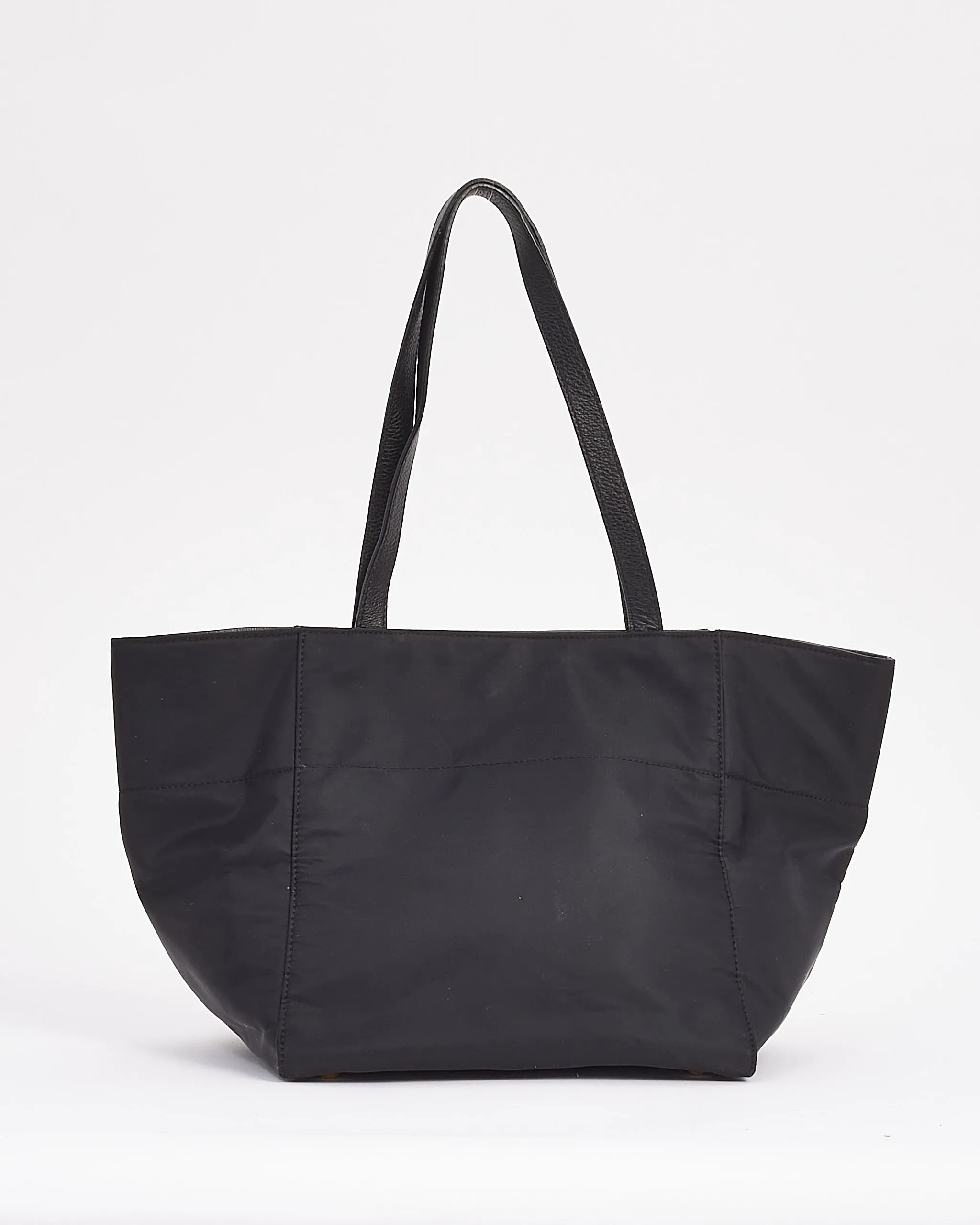 Prada Black Nylon Tessuto Logo Tote Bag