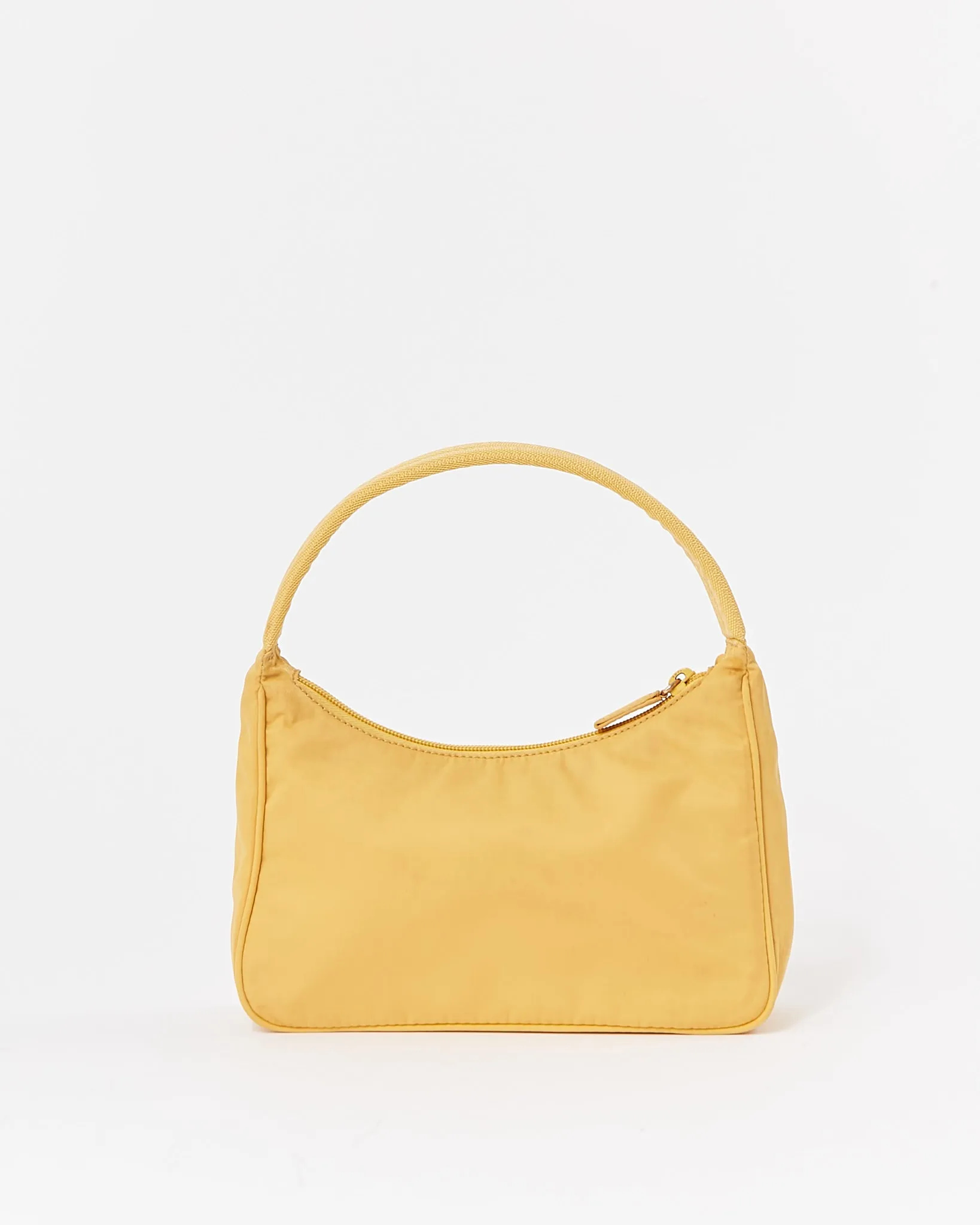 Prada Yellow Nylon Tessuto Mini Hobo Shoulder Bag