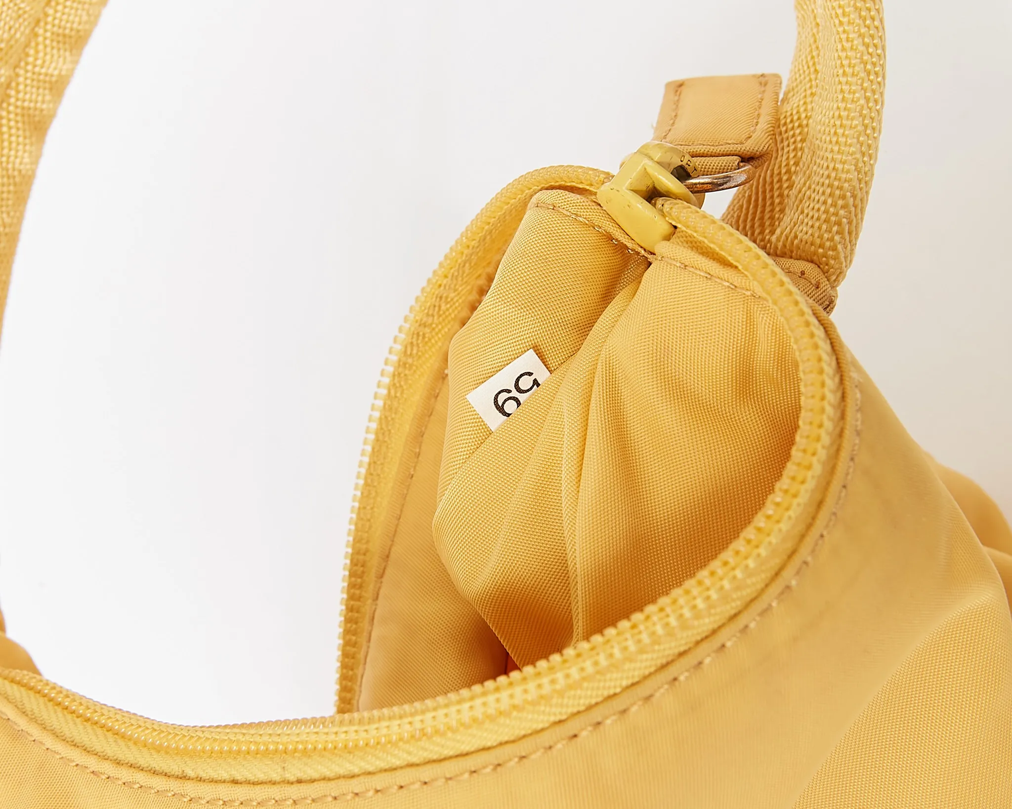 Prada Yellow Nylon Tessuto Mini Hobo Shoulder Bag