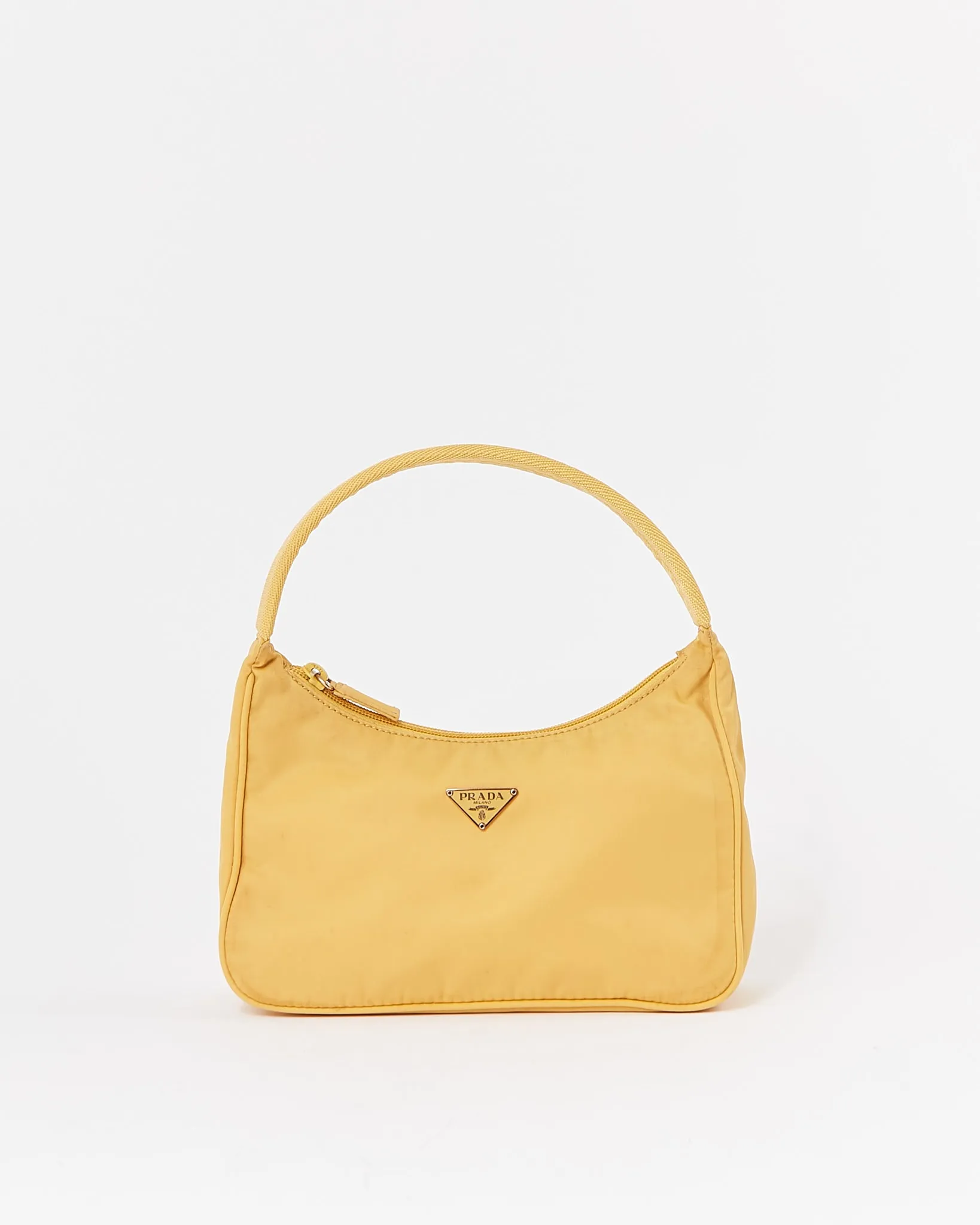Prada Yellow Nylon Tessuto Mini Hobo Shoulder Bag
