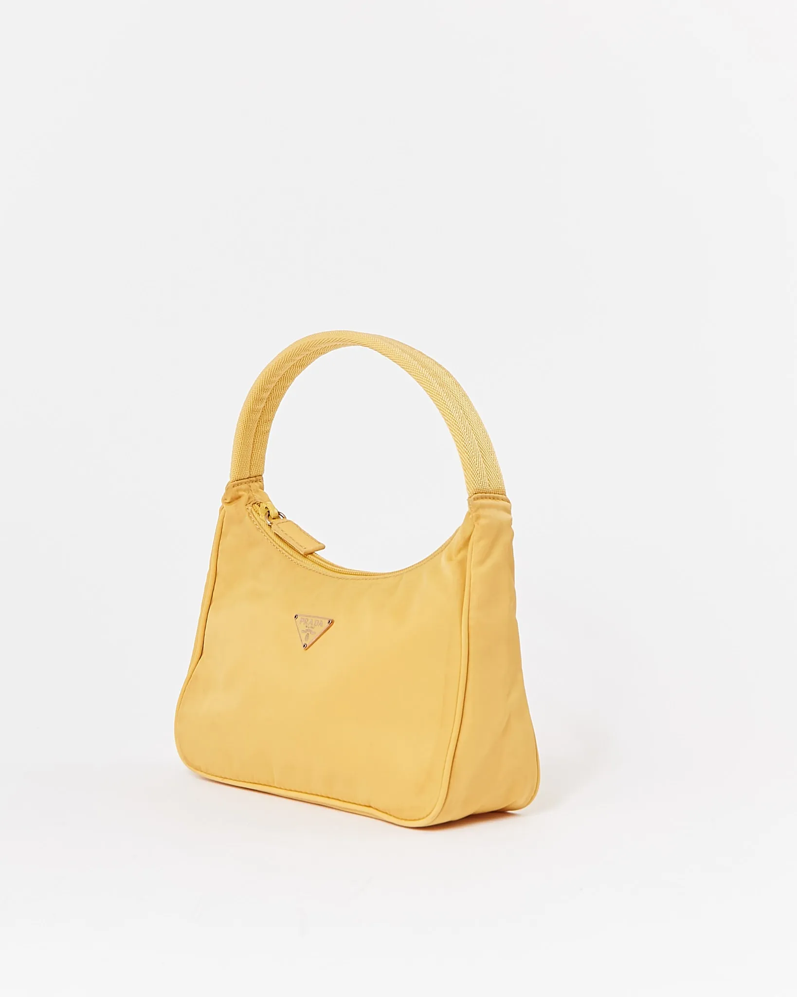 Prada Yellow Nylon Tessuto Mini Hobo Shoulder Bag