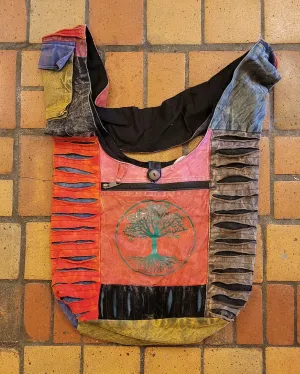 Ripped Cotton Hobo Bag