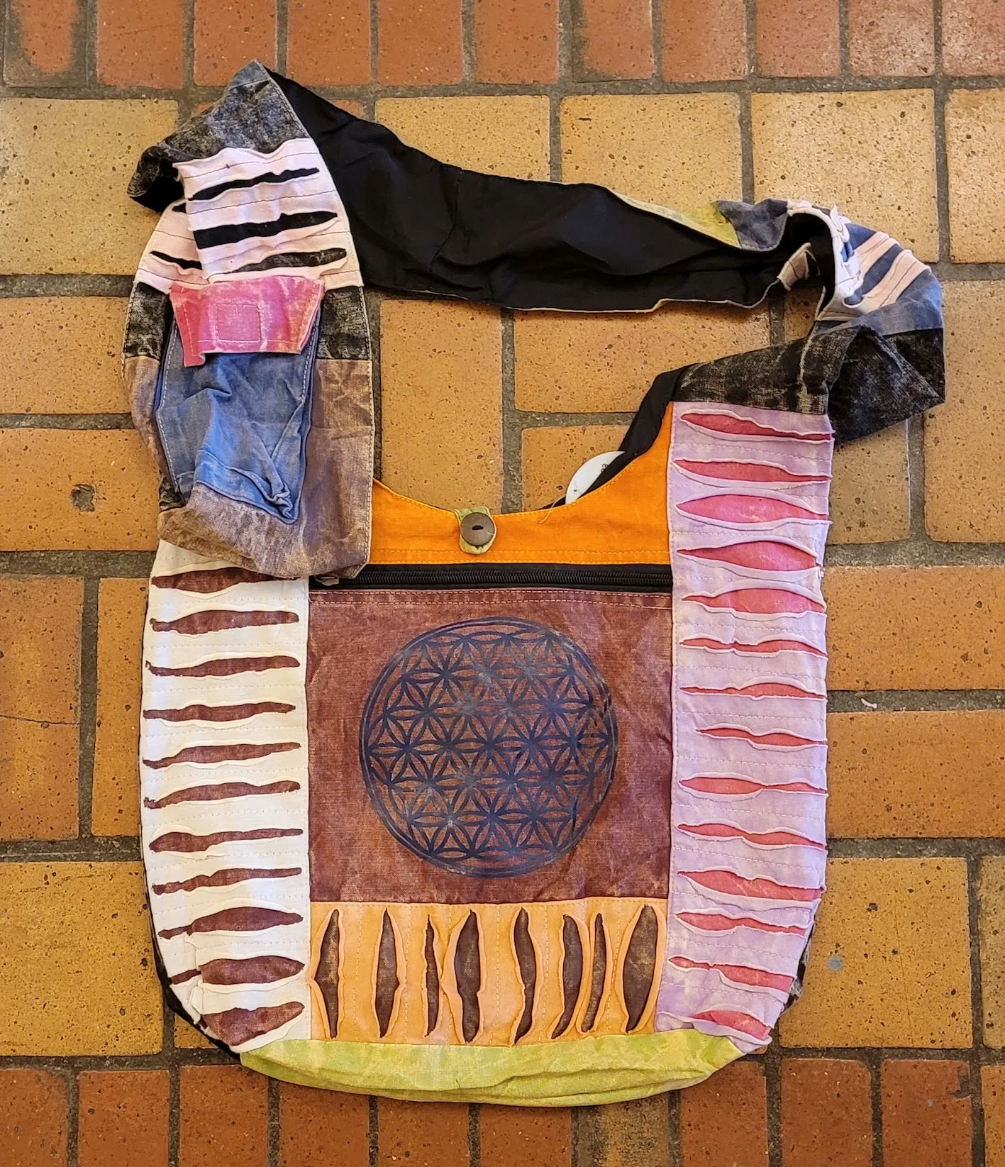 Ripped Cotton Hobo Bag