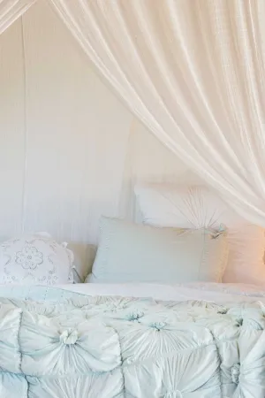 Rosette pillowcase in Chalk Blue *organic cotton