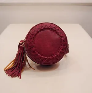 Round Tassel Bag Woven Crossbody Bags Shoulder Bag Ladies Cute Knitting Circular Women Messenger Bag