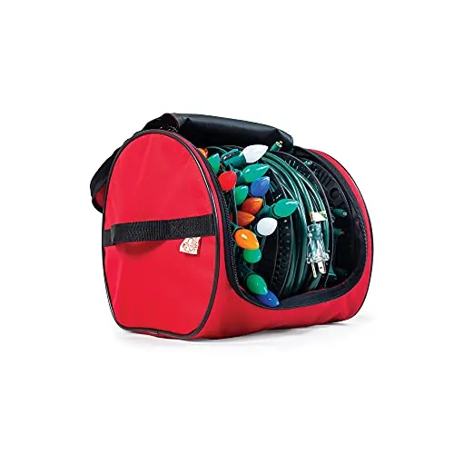 Santa's Bags [Wire and Christmas Lighting Storage Bag] - Install N Store Light Storage Reels and Wire Spool - Includes 3 Spools, a Hanging Hook, and a Zipper Bag