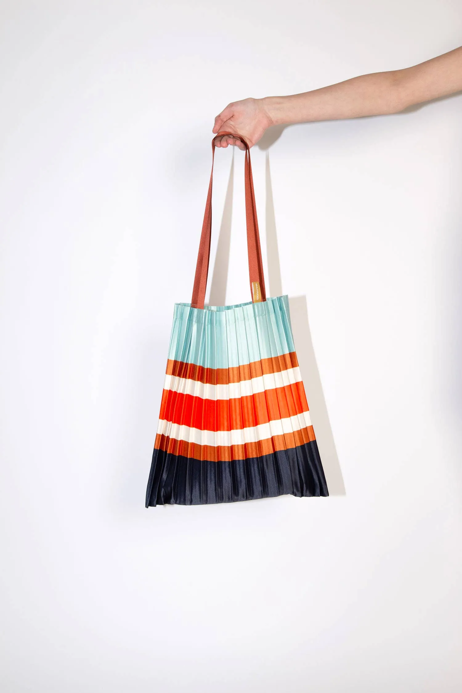 SATIN PLEATED TOTE BAG SORRENTO DUST