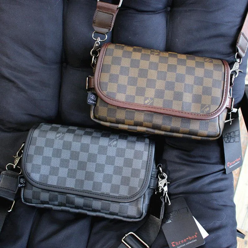 Small Checkered Messenger Bag