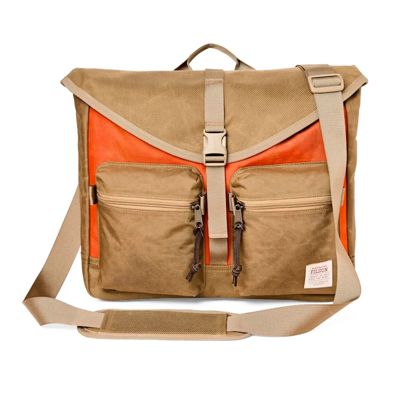 Surveyor Messenger Bag | Dark Tan/Flame