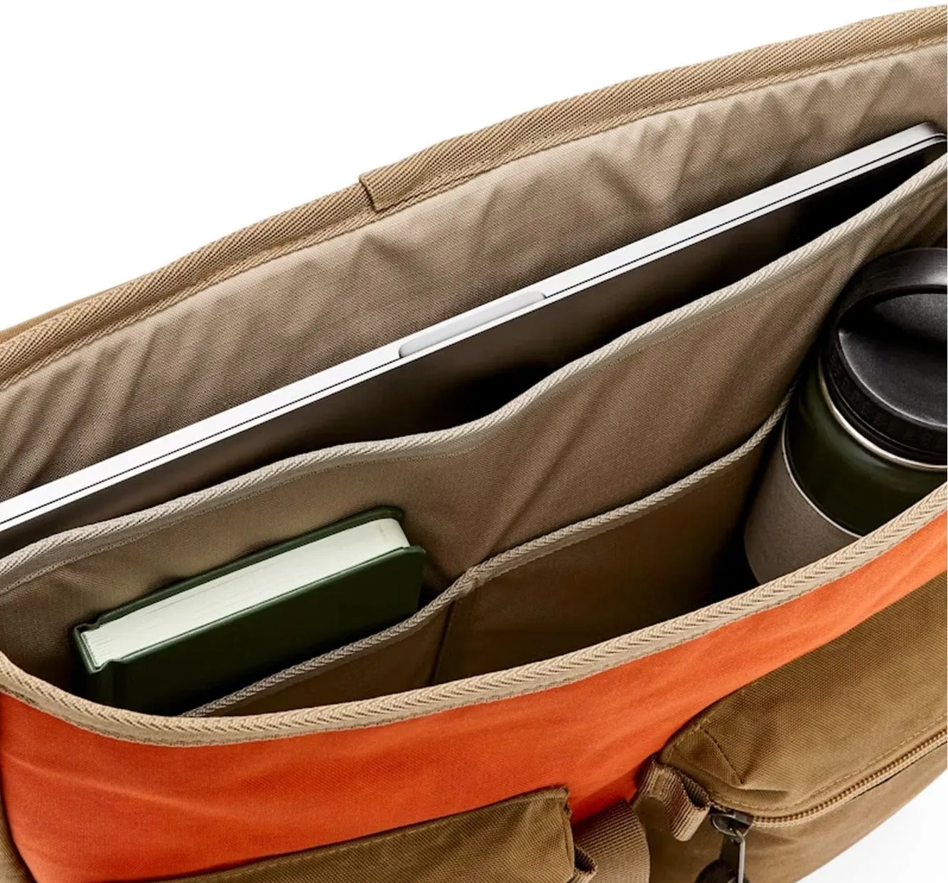 Surveyor Messenger Bag | Dark Tan/Flame